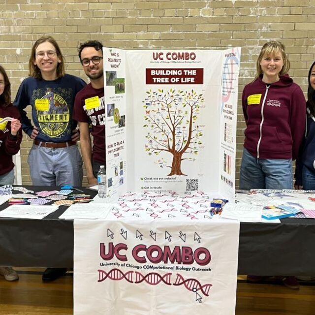 UC COMBO students at booth to recruit participants